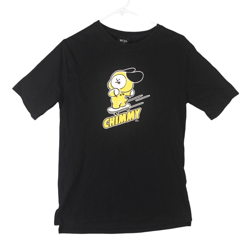 BTS BT21 STKR Chimmy Crewneck T-Shirt K-Pop Universtar Black Size S